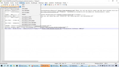 Notepad++ screenshot showing utf8 encoding