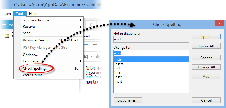 Spelling_menu