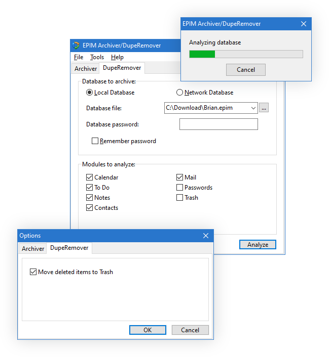 EPIM Archiver/DupeRemover Screenshot 2