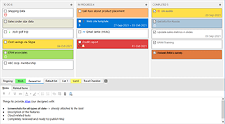 Kanban Board in Tasks