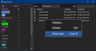 Print from Tags Explorer