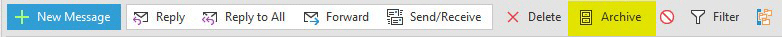 An archive button has been added to the Mail toolbar.