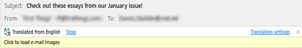 Turn Off Email Translation