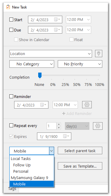 Choose Account List