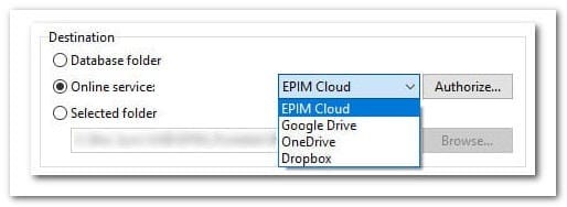 EPIM Cloud ist jetzt einer der vier Online-Dienste, über die man in EssentialPIM automatische Backups durchführen kann