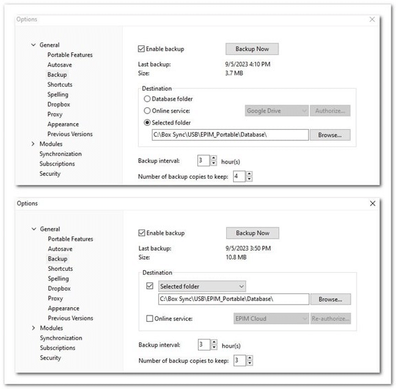 Create local and cloud backups