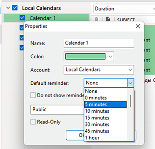 Default Reminders